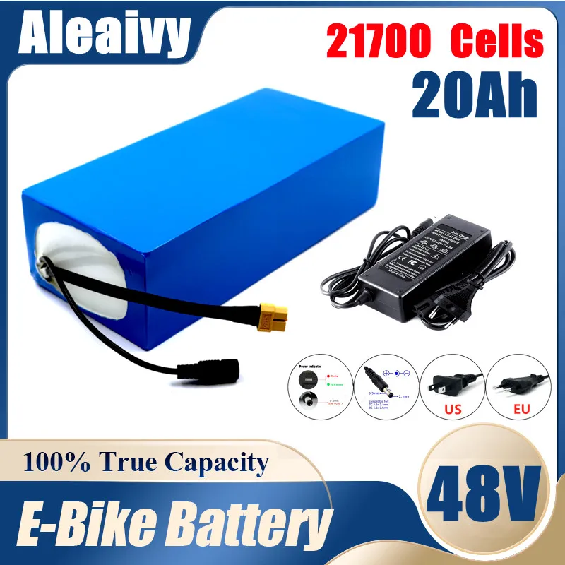 

Aleaivy Original 48V 20AH Ebike Battery 48V 1500W for Electric Bike Battery for Bike Powerful Electric Bicycle Battery T & XT60