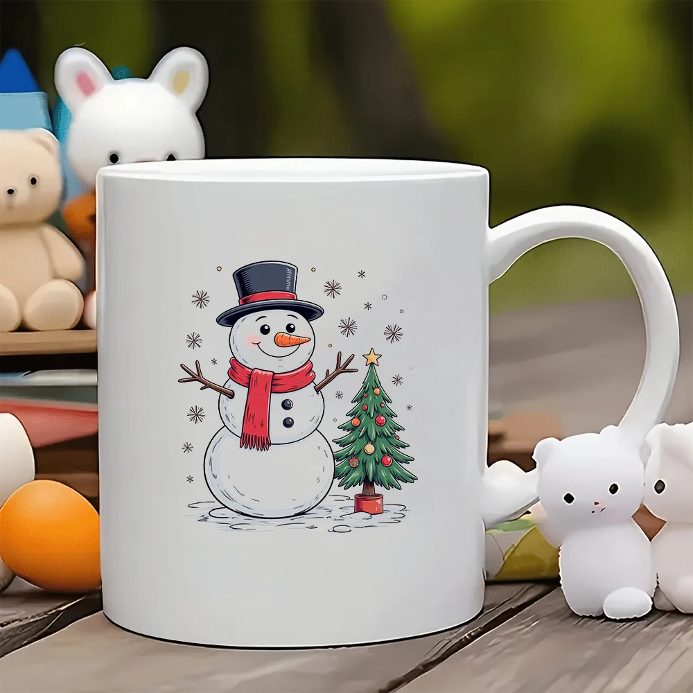 

Cartoon Snowman Christmas Tree Mug 11OZ Creative Cup Perfect Christmas Gift for Kids Families and Offices