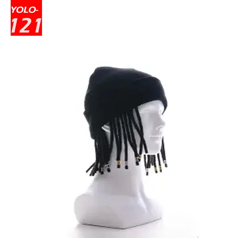 Dread Locks Hat Men Trend Locks Wig Pullover Hat Men Rap Reggae Cold Hat Hip Hop Knitted Hat Fashion Punk Beanies for Men