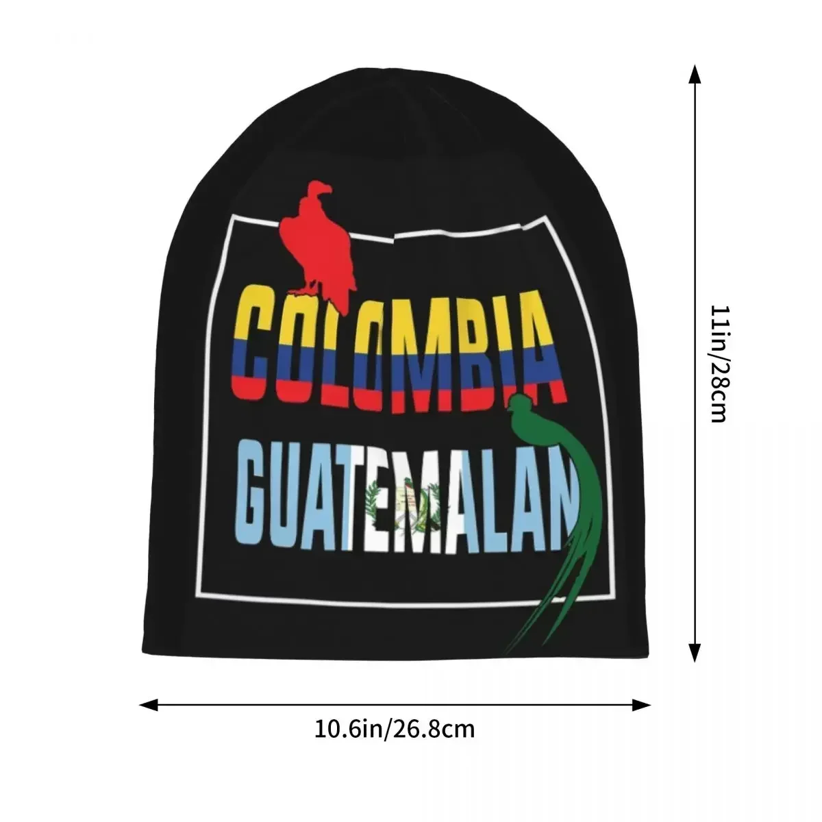 Colombia Guatemala Flag Shirt Half Colombian Half Guatemalan Unisex Beanies Caps Knitting Bonnet Hat Warm Outdoor Skullies Hats