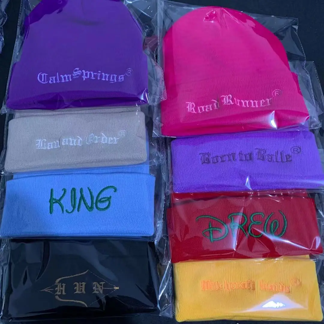 Personalisierte benutzerdefinierte Beanies Hüte mit Stickerei Text Logo für Männer Frauen warme Winter gestrickte Manschette Beanie Cap Dropshipping – Detail 13