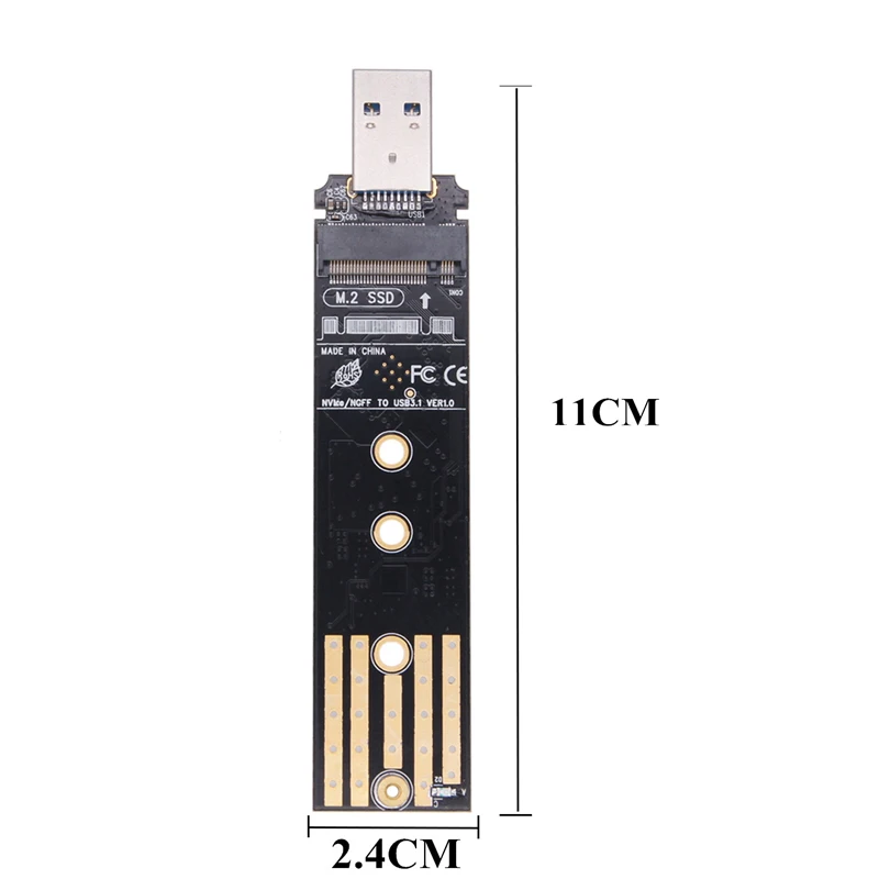 SSD Enclosure M2 SSD Case USB C M.2 NVME PCIe NGFF USB3.1 GEN2 10Gbps RTL9210B Dual Protocol Adapter for 2230 2242 2260 2280 SSD