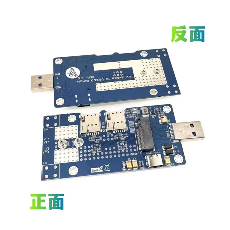 NGFF To USB 3.0 Board M.2 Key B Riser Card LTE 4G 5G To USB3.0 Dongle With Dual Nano SIM Antenna For EM7455 EM12-G RM520N RM530N