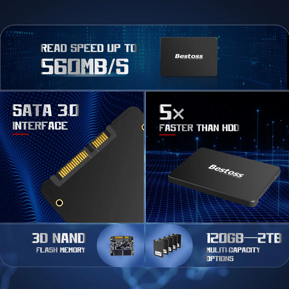 Bestoss SSD 2,5 Zoll SATA 3.0 120 GB 128 GB 240 GB 256 GB 288 GB 480 GB 512 GB 1 TB SSD Festplatten