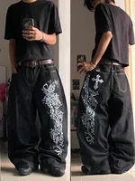 2025 streetwear vintage impresión pantalones vaqueros holgados y2K harajuku tendencia hombres y mujeres hip hop moda casual Joker pareja pantalones de pierna ancha
