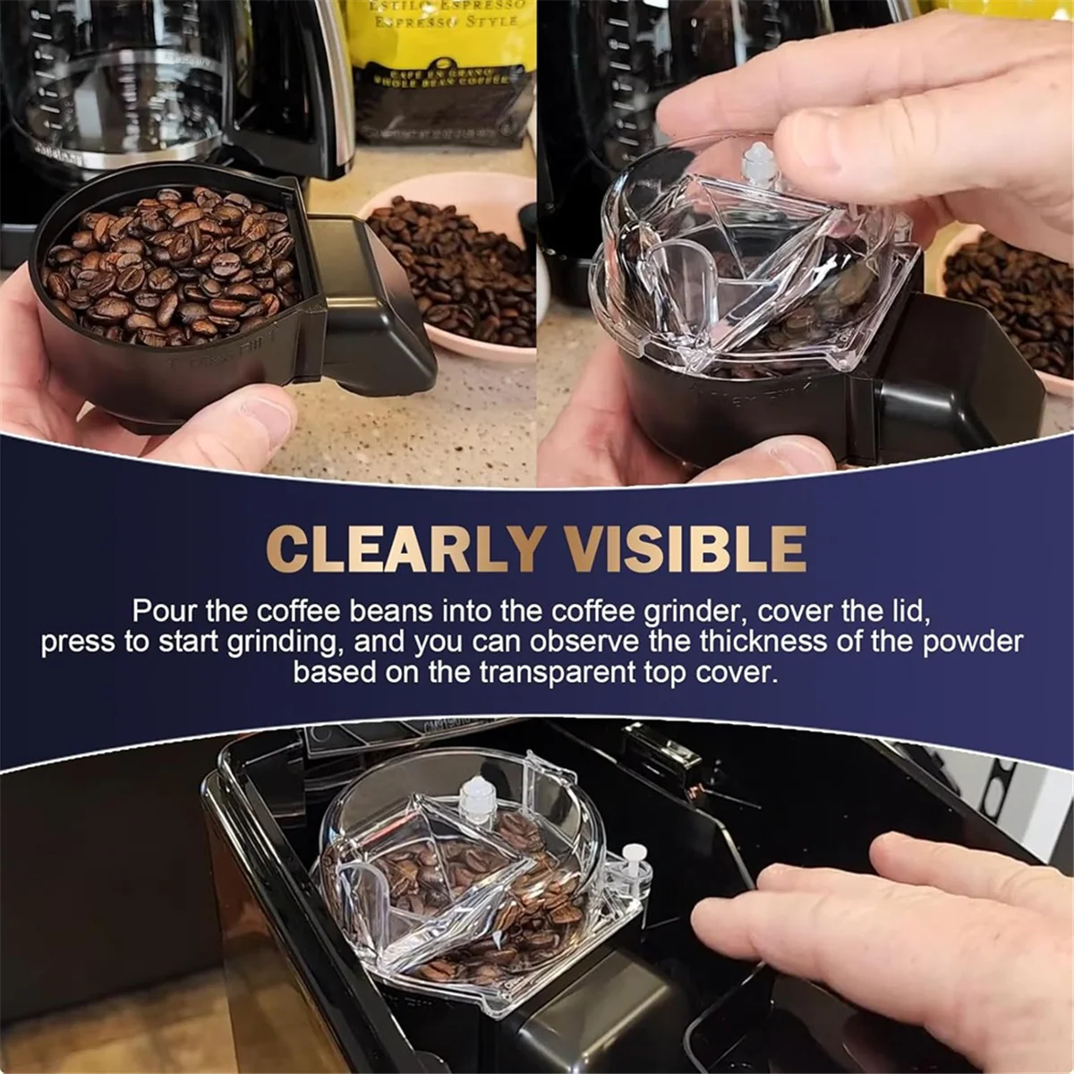 Macinacaffè ABRG DGB-500GRD per parti di macinacaffè Cuisinart, macinacaffè con lama in acciaio inossidabile