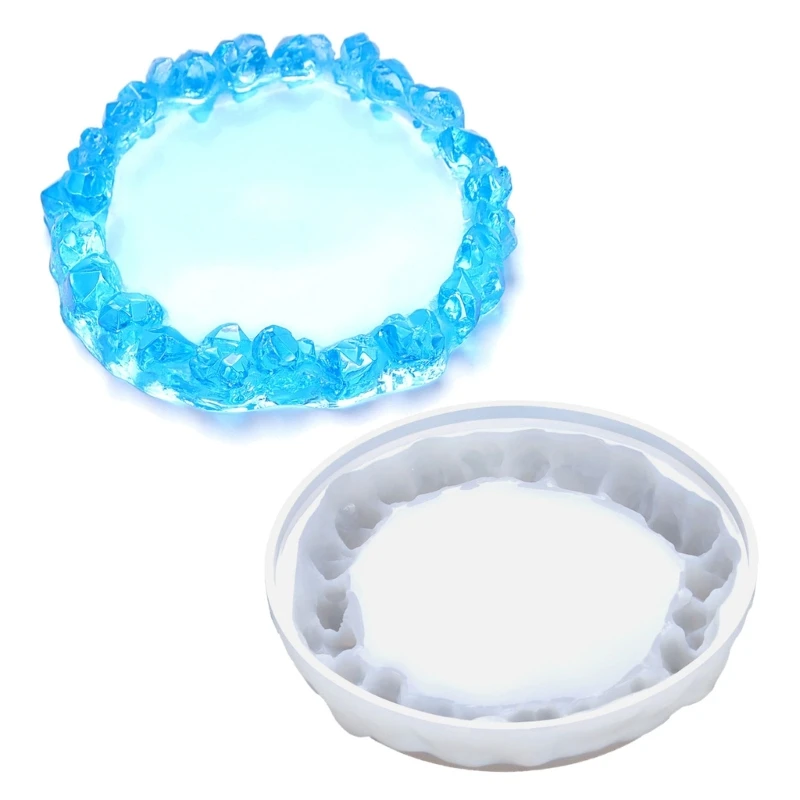 Crystal Cluster Coaster Molds for Resin Casting Resin Coaster Molds Round Epoxy Silicone Molds Great for Making Coaster