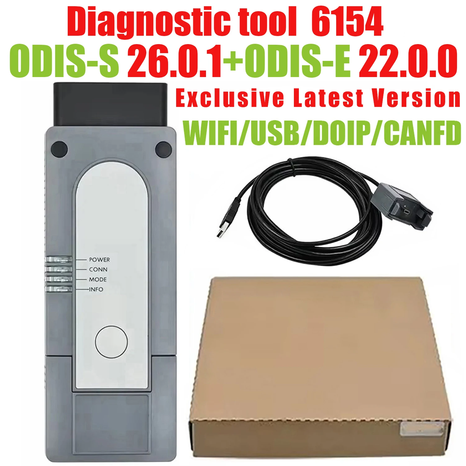 Scanner de Diagnóstico Automotivo ODIS WIFI 6154 com Suporte a Protocolos CAN FD e DoIP, Ferramenta de Programação e Diagnóstico de Sistema Completo