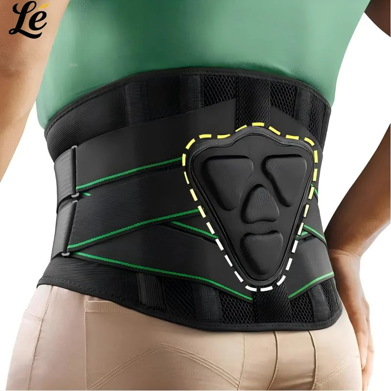 

1PC Back Brace With Adjustable Support Ergonomic Lumbar Pad Relieves Sciatic Nerve Pain Muscle Strain Ventilated Design
