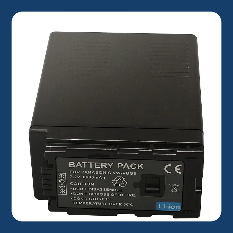 2 шт., 6600 мАч, VBG6 аккумулятор для Panasonic AG-HMC73MC/AC160/HDC-MDH1, литий-ионный аккумулятор сверхвысокой емкости для профессиональной видеокамеры
