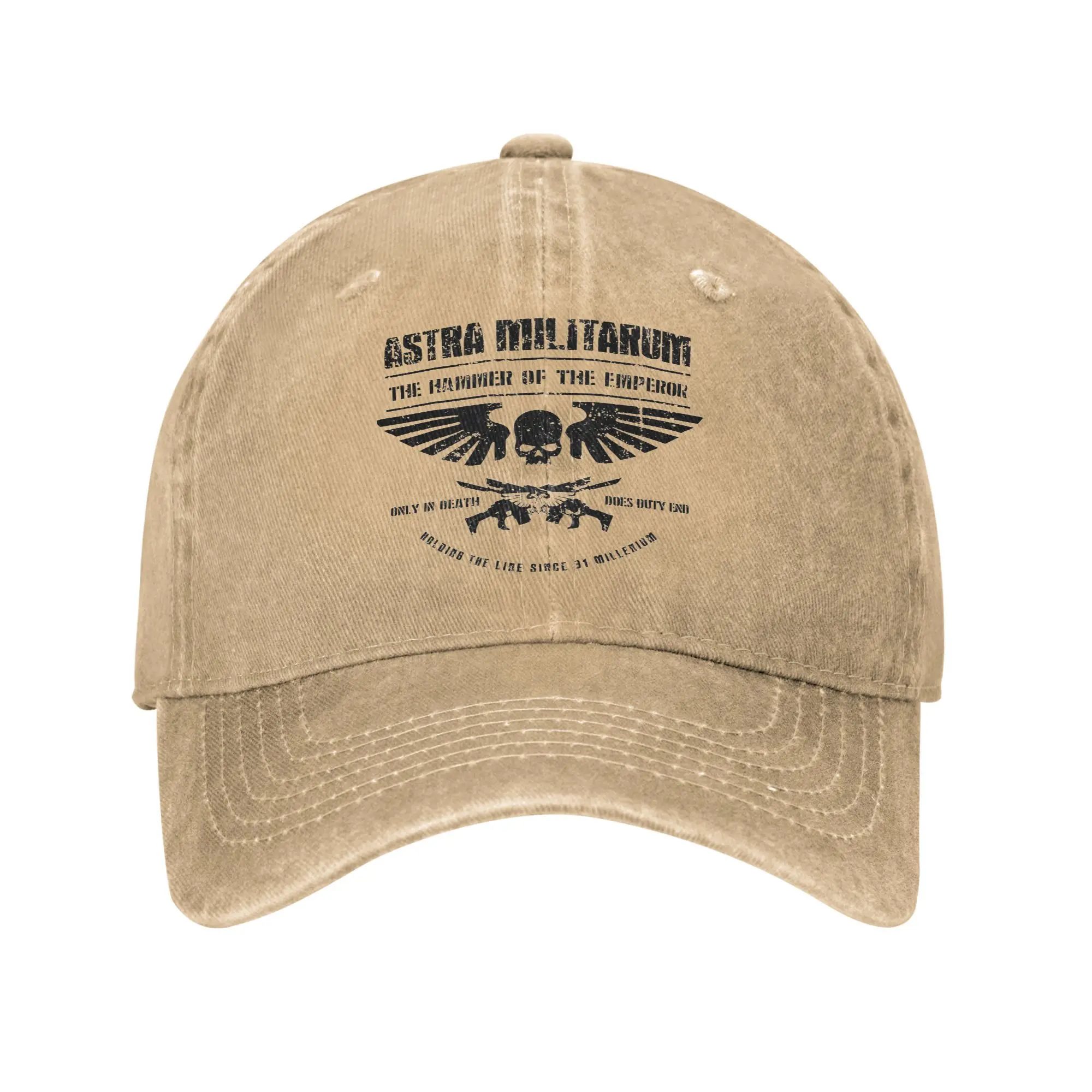 

Unisex 40K Hammer of the Emperor Astra Militarum Imperial Guard Print Hats Fashion Distressed Denim Baseball Cap Adjustable