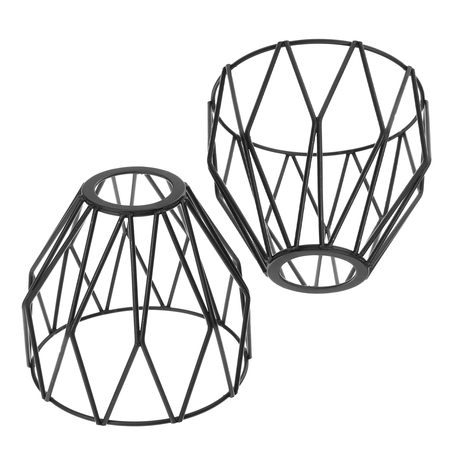 

2Pcs Black Wire Lampshade Iron Birdcage Style Metal Cage Pendant Lamp Vintage Rustic Industrial Hanging Light Fixture