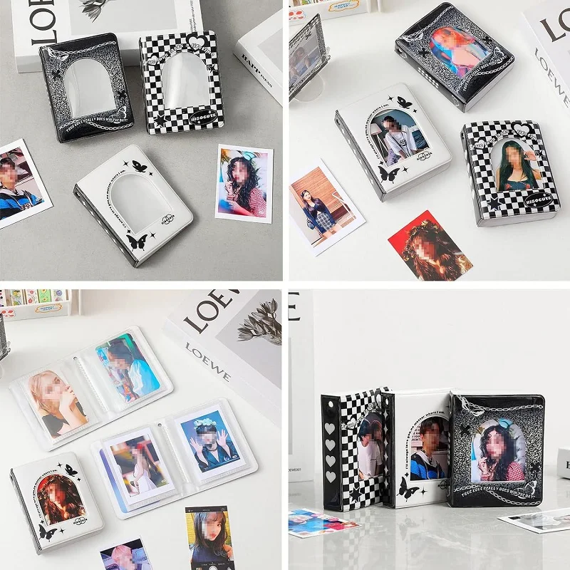 Retro Black 3 Inch Photo Album Star Chasing Girl Idol Album Small Card Storage Book Korea Photocard Binder Photo Holder