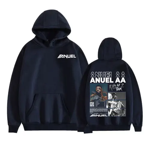 Imagen 2 del producto Sudaderas con capucha de rapero Anuel AA Rhlm 2 Album 2025, sudaderas informales de lana de alta calidad para hombre, ropa de calle Harajuku, Sudadera con capucha Vintage