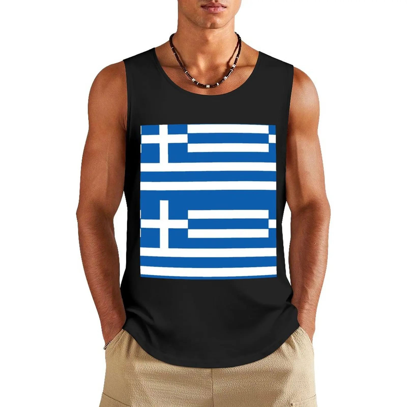 

Greece Greek Flag Tank Top Men's t-shirts sleeveless gym shirt man fitness