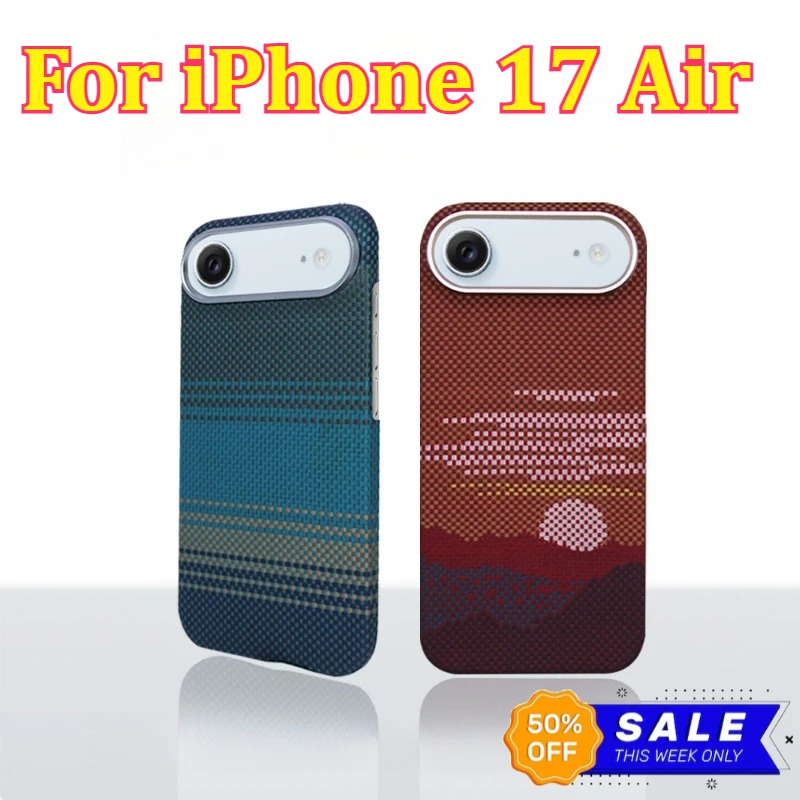 

Aramid Fiber Case For iPhone 17 Air 600D Aramid Fiber Luxury Ultra-thin Lightweight Armor Shell