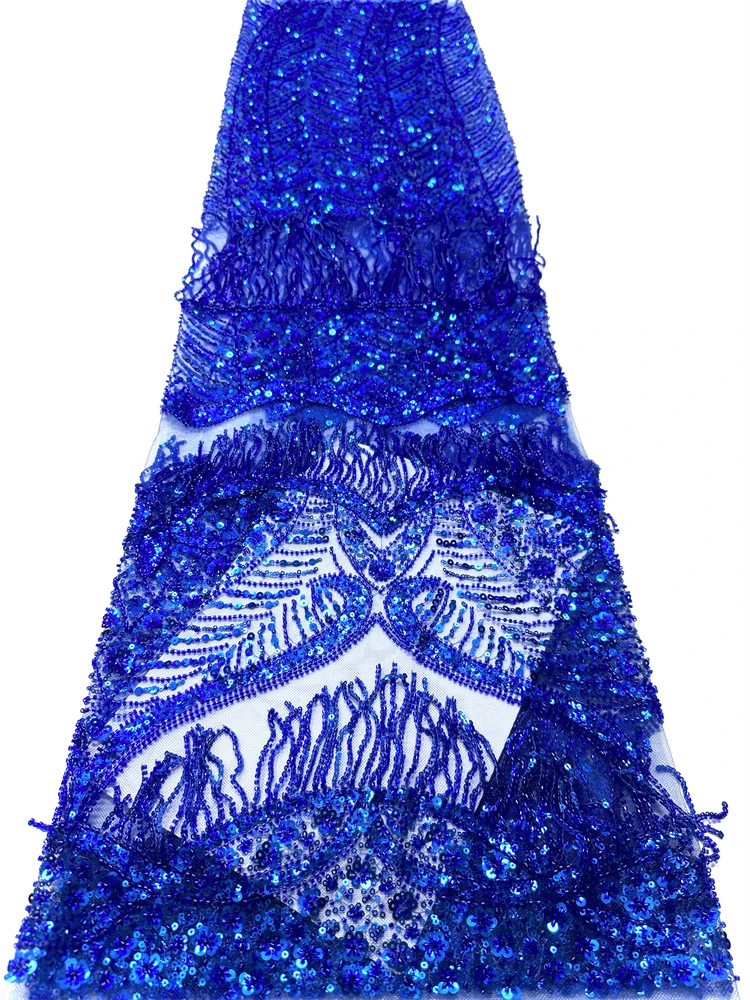 

Latest 2026 African French Nigerian Tulle Lace Fabric With Beads Sequins High End Stones for Party Bride Wedding Sewing Dresses