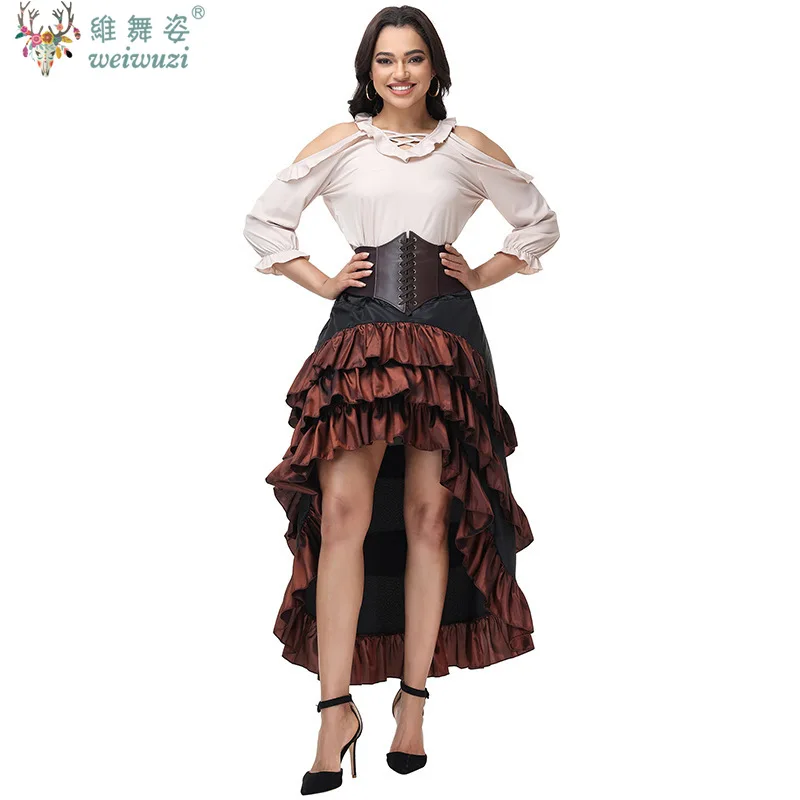 

Halloween Costume Captain Jack Pirate Costumes for Women Halloween Carnival Retro Medieval Caribbean Piracies 3PC Cosplay Clothe