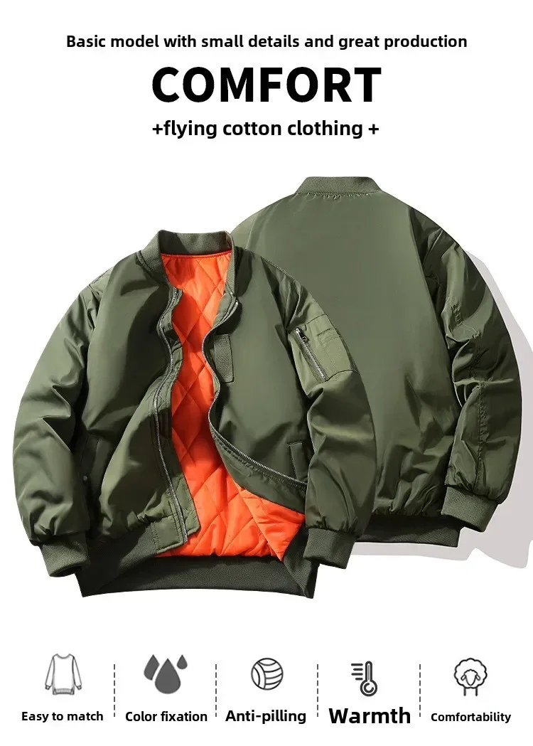 

New pilot Air men bomber jacket Mens Military Bomber Jackets Men Casual Solid Zipper Pilot Jacket Green New Slim Fit Male Coats