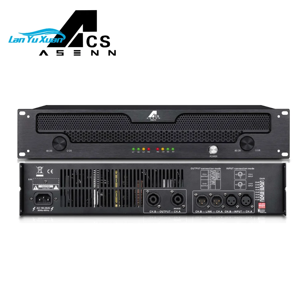 

WG210 Professional Power Amplifier 2*1000W Class D Sound Digital Audio Amplifier Powerful Amplifier Suitable for DJ/Bar/ Karaoke