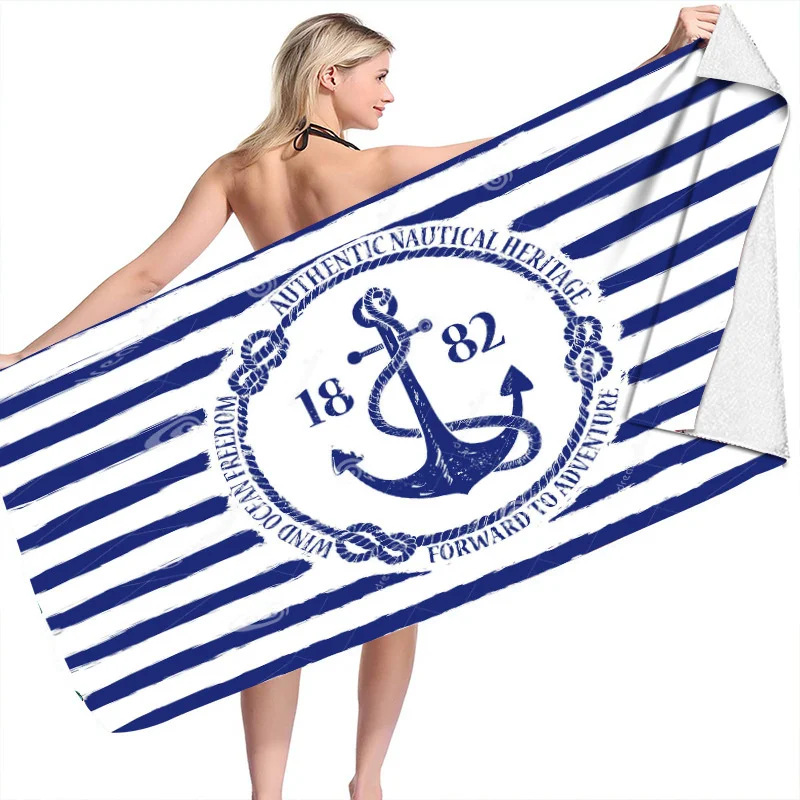 

Anchor Series 3D Beach Towel Microfiber Bath Towels Yoga Mat Sport Swimming Towels Absorbent Bath Towel For Adults Kids Gifts