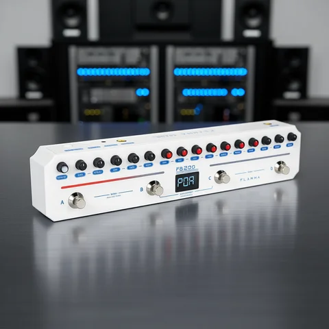 FLAMMA FB200 Intelligent Bass Multi-Effects Pedal with 40 Presets 10 AMP Models 10 CAB Simulations 9 IR Slots 40 Rhythm Styles
