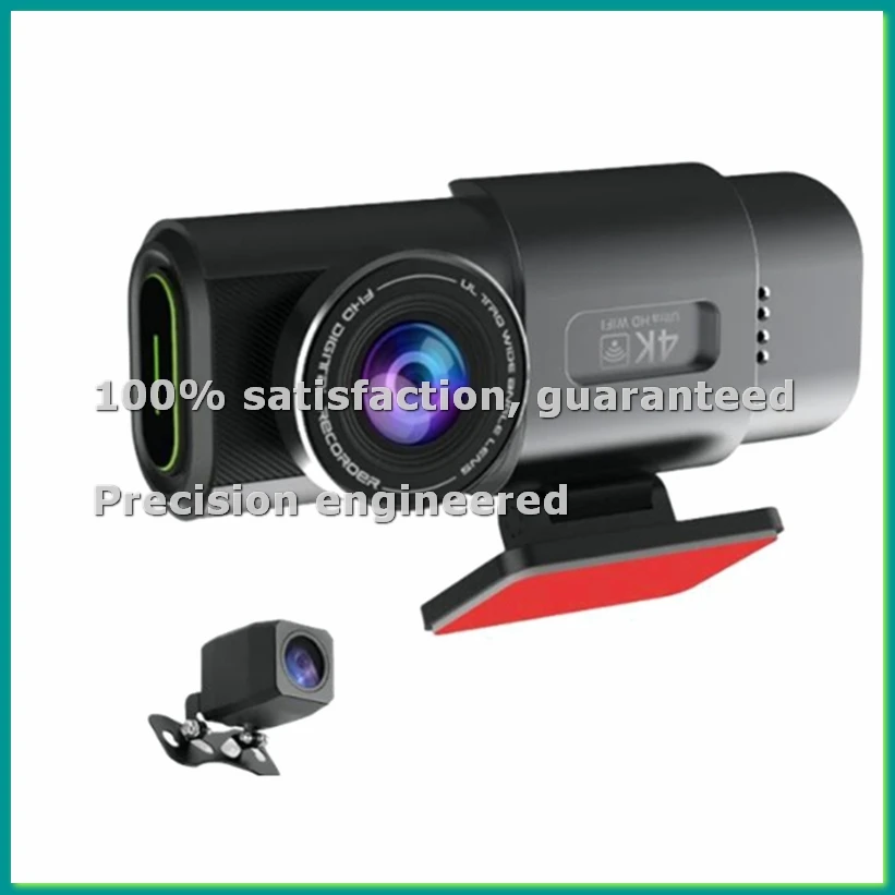 4K Dashcam Mini Camera Recorder GPS Wifi 64G Parking Dual Lens with 1080P Rearview Camera Night Vision Black Box for Car-ABWO