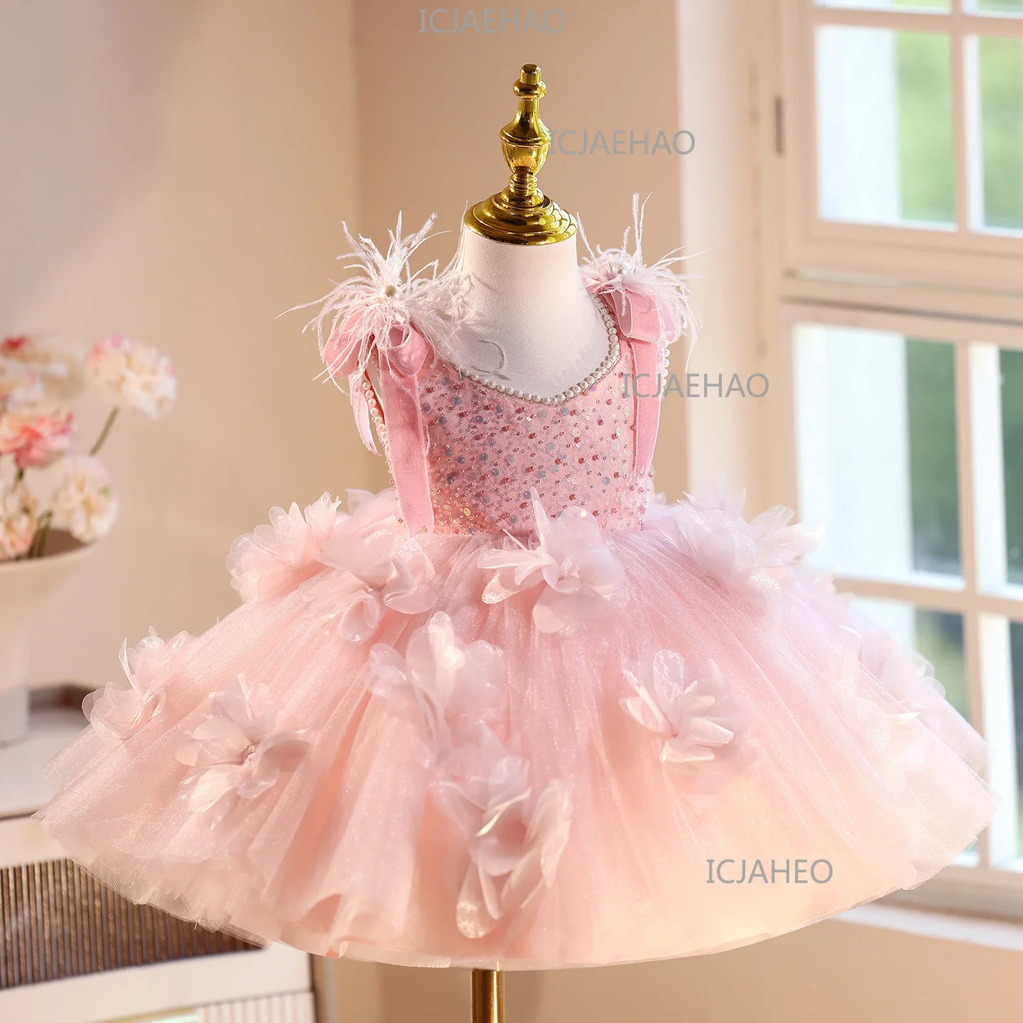 Children Dress Girls Host Catwalk Piano Performance Puffy Skirt High-end New Style Luxury Princess Dress Children's Day