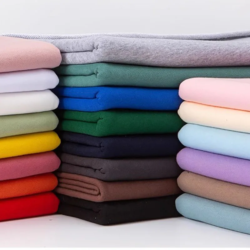 Thick Knitted Cotton French Terry Fabrics With Elastic 580G/M DIY Sewing Hoodies Pants Handcrafts Clothes By The Half Meter