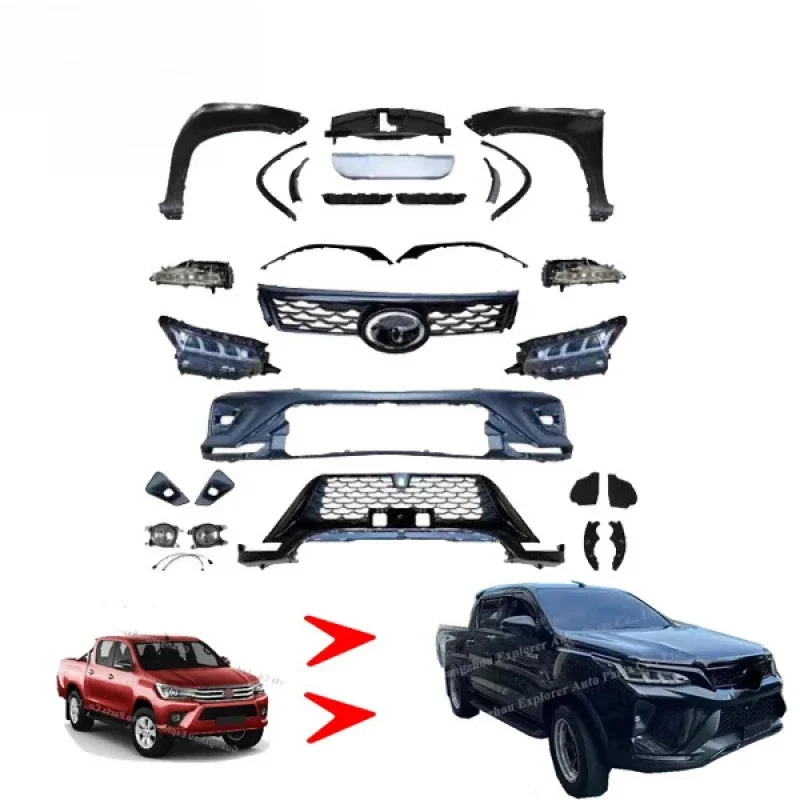 New style Body Kit for Toyota Revo Rocco Facelift to Fortuner Legender Bodykit Car Bumpers for Revo