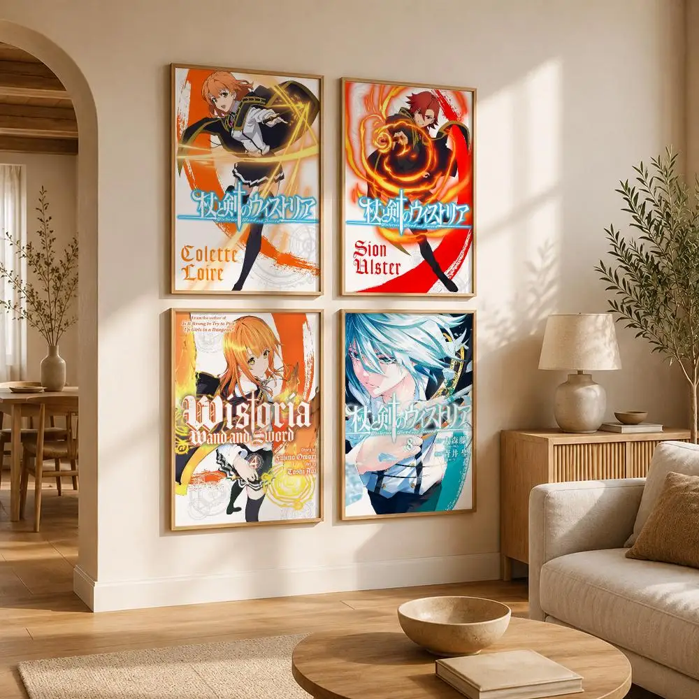 Anime Wistoria Wand and Sword Poster Self Adhesive Bar Wall Decal Waterproof Vinyl Sticker Modern Art Wall Poster Home Decor