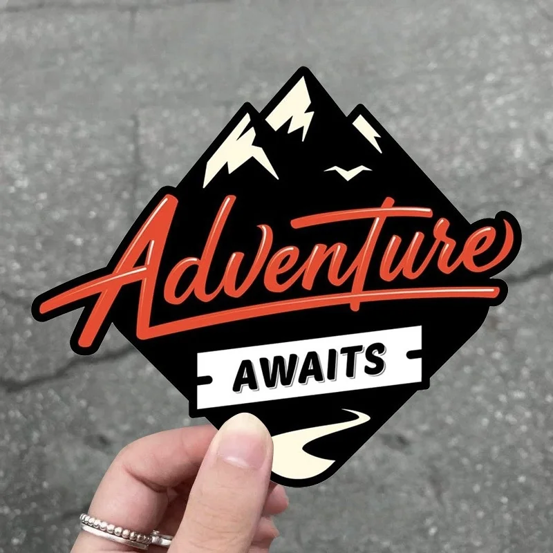 Adventure Awaits Mountain Waterproof Vinyl Stickers Car Motorcycle Helmet SUV Truck Van Auto Exterior Styling Decal