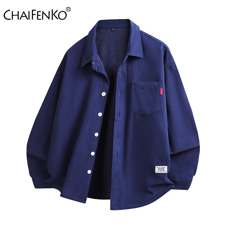 

New Simple Lapel Man Shirt Spring Autumn Fashion Leisure Versatile Solid Long Sleeves Outdoor Loose Comfortable Light Thin Coat