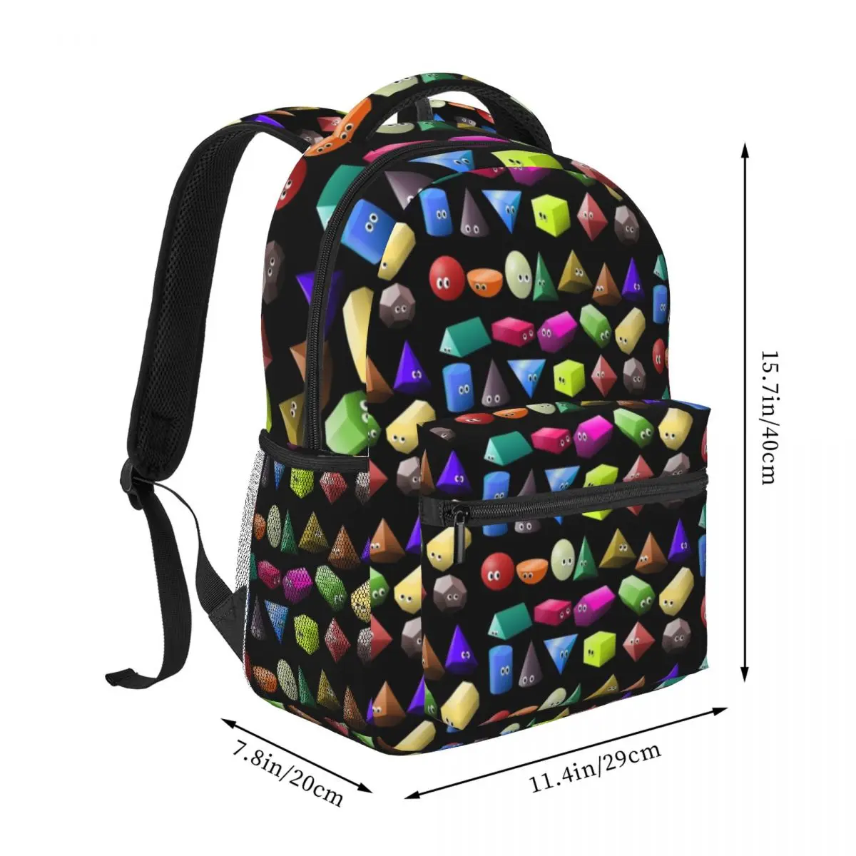 3D Shapes-The Kids' Picture Show Fashion Kids Backpack Women Teenagers Schoolbags Travel Laptop Backpack