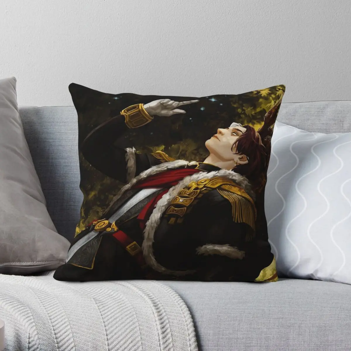 Final Fantasy Emet Selch In Rak'Tika Pillowcase Polyester Linen Velvet Printed Decor Throw Pillow Case Car Cushion Case 45x45