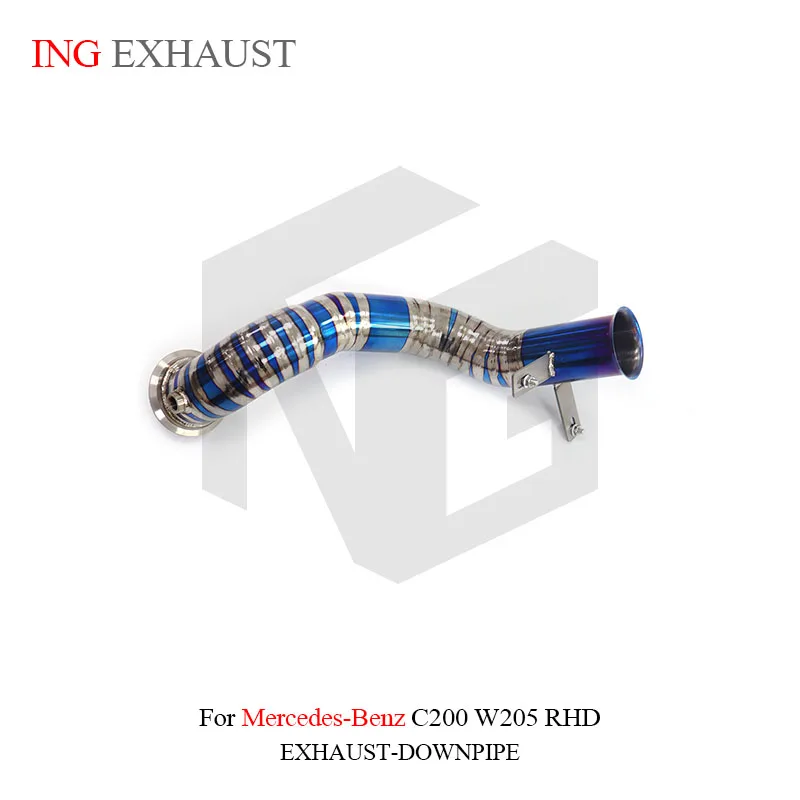 For Mercedes-Benz C200 W205 RHD ING Exhaust System High Flow Performance Downpipe With Heat Shield Stainless Steel