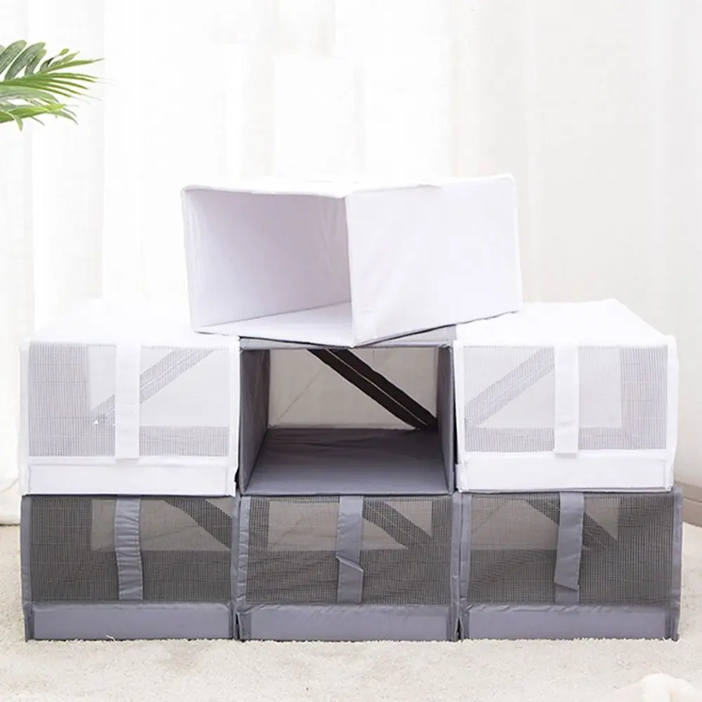 

3Pcs Practical Oxford Cloth Flap Shoe Box Large Foldable Shoe Storage Box Dustproof Waterproof Men Shoe Sorting Box for Home