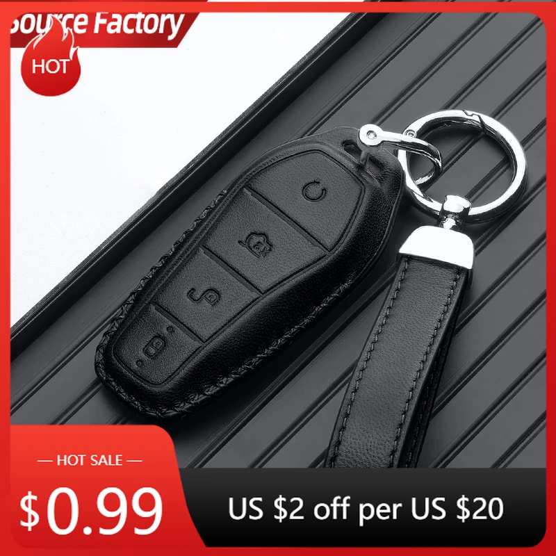 

Car Stickers Leather Car Key Case Remote Cover Shell Holder Fob For BYD New ATTO 3 Atto 2 Song Pro Shark 6 Dolphin Mini Sea
