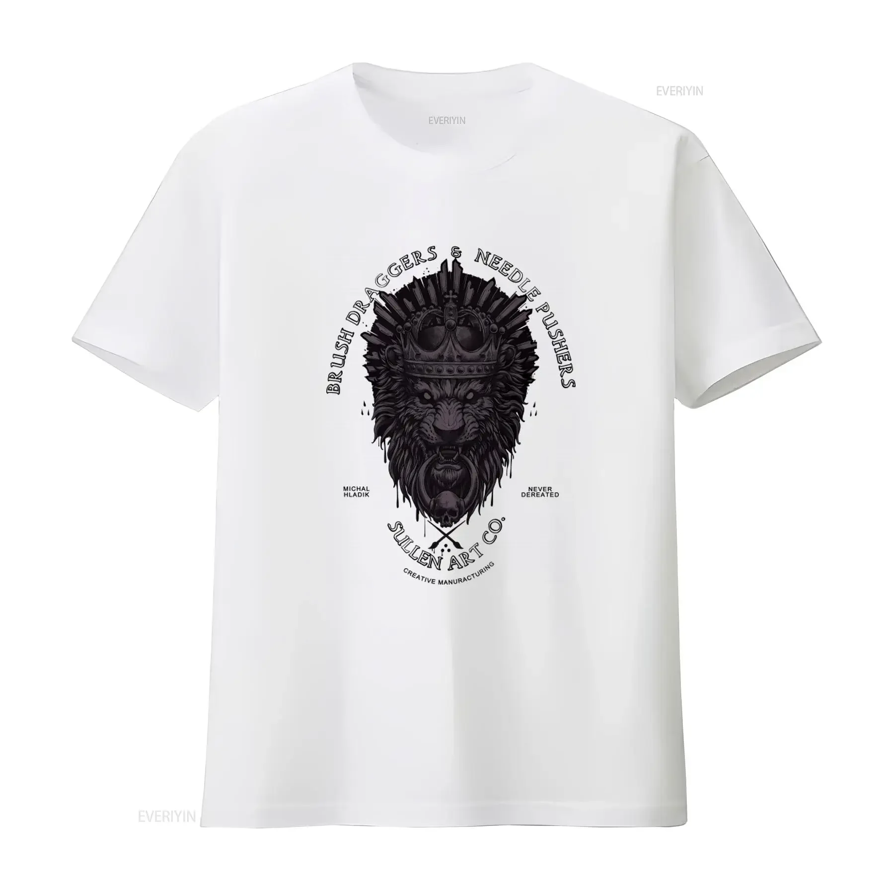 Sullen Men's T shirt GATE KEEPER Tattoos Urban Design Skull Lion Crown Premium Quality vintage Washed Unisex Stylish Casual