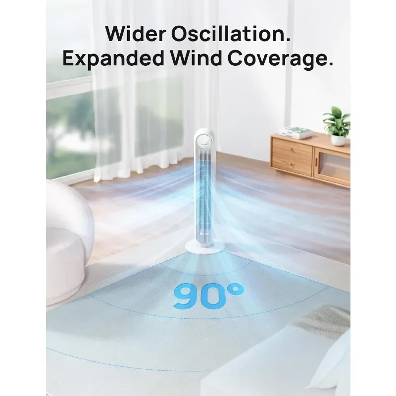 Bedroom Tower Fan Silent Floor Fan Timer, Standing Fan, Bladeless Fan Cooling Appliances