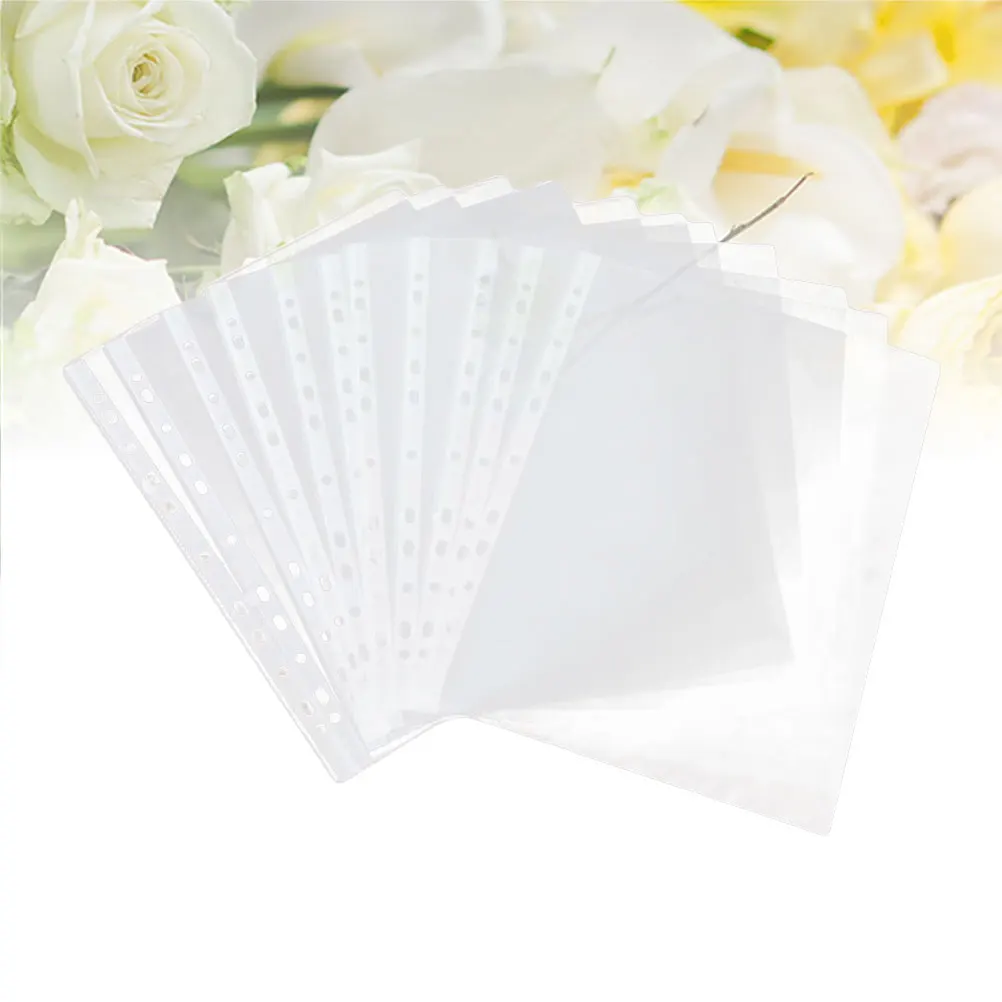 

100 Pcs File Protector Sheet Protectors Document Covers Sheet Binder Compatible A4 Office School Supplies