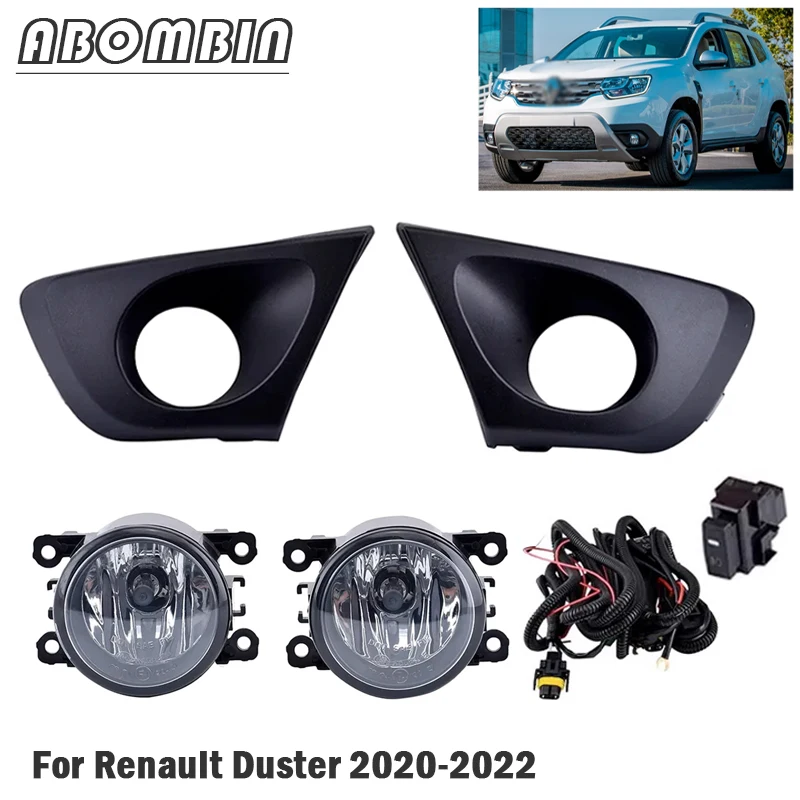 

Front Fog Lamp Assembly Halogen Front Bumper Light With Wiring and Switch For Renault Duster SUV 2020 2021 2022