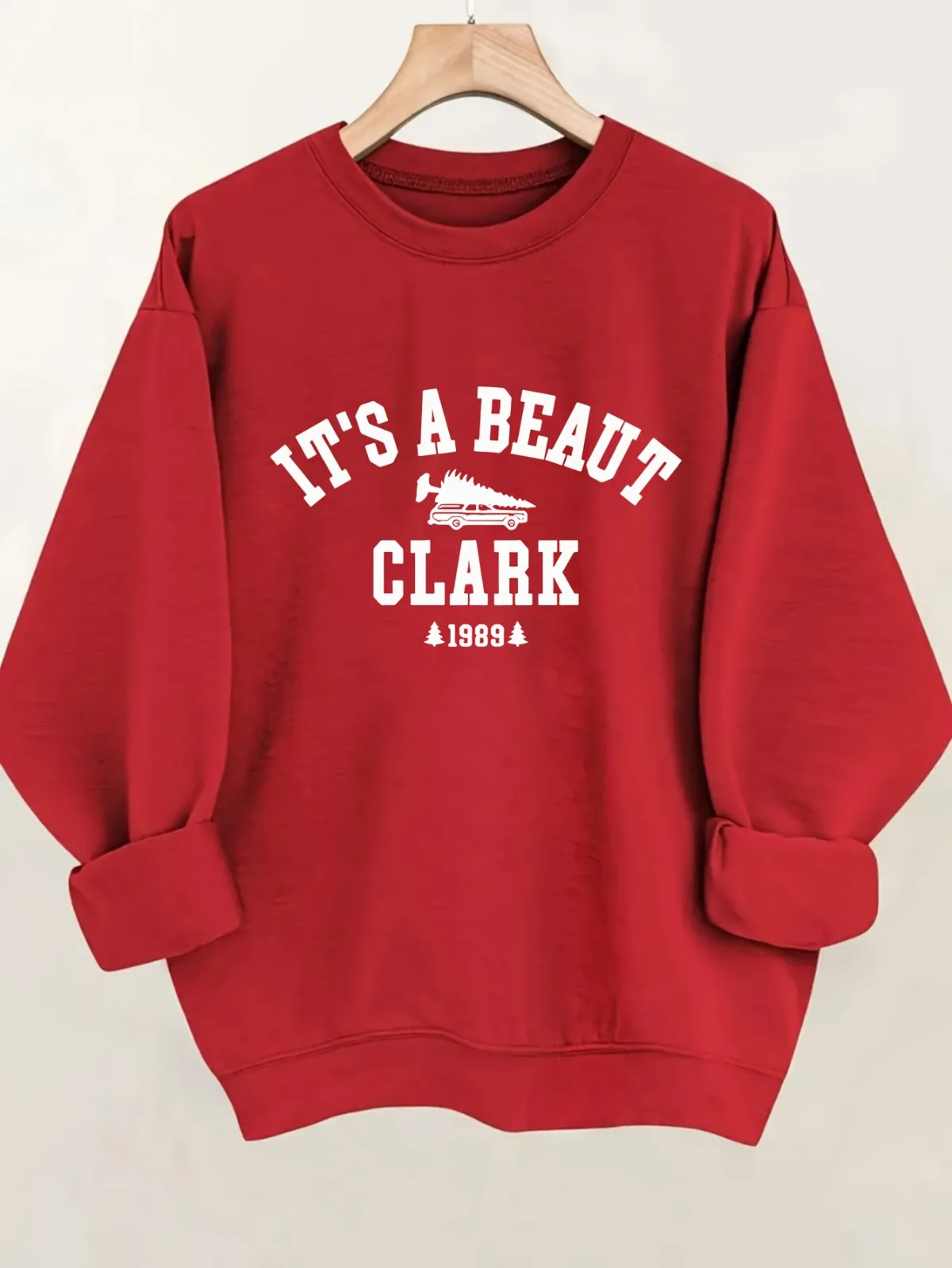 여성 캐주얼 패션 영어 문자 패턴 프린트 풀오버 긴 소매 라운드 넥 스웨트셔츠 기계 세탁 가능 휴일 선물