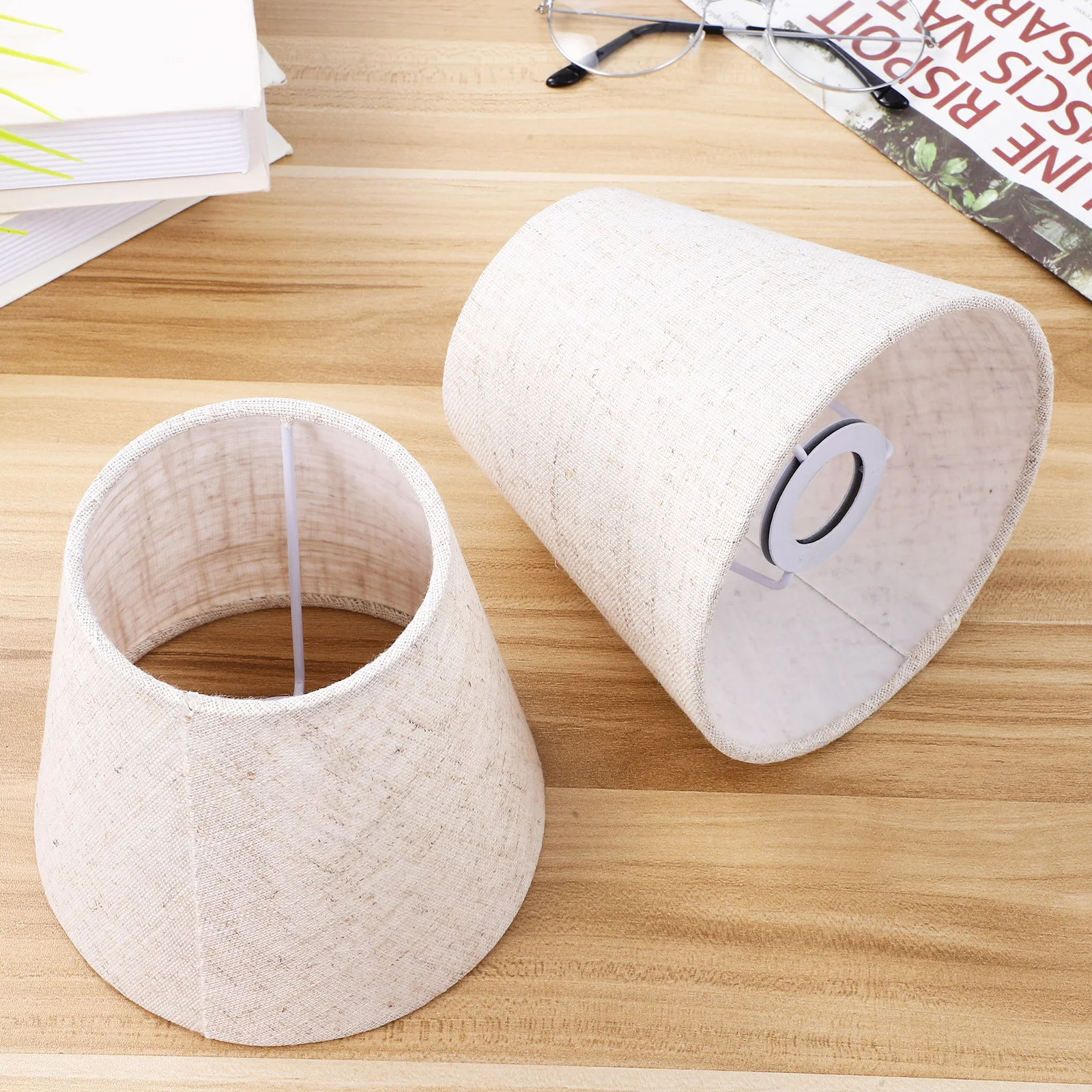 

2pcs Linen Fabric Lamp Shades Replacement Small Cloth Lampshades for Desk Table Lamps Lighting Accessories Decorative Cover