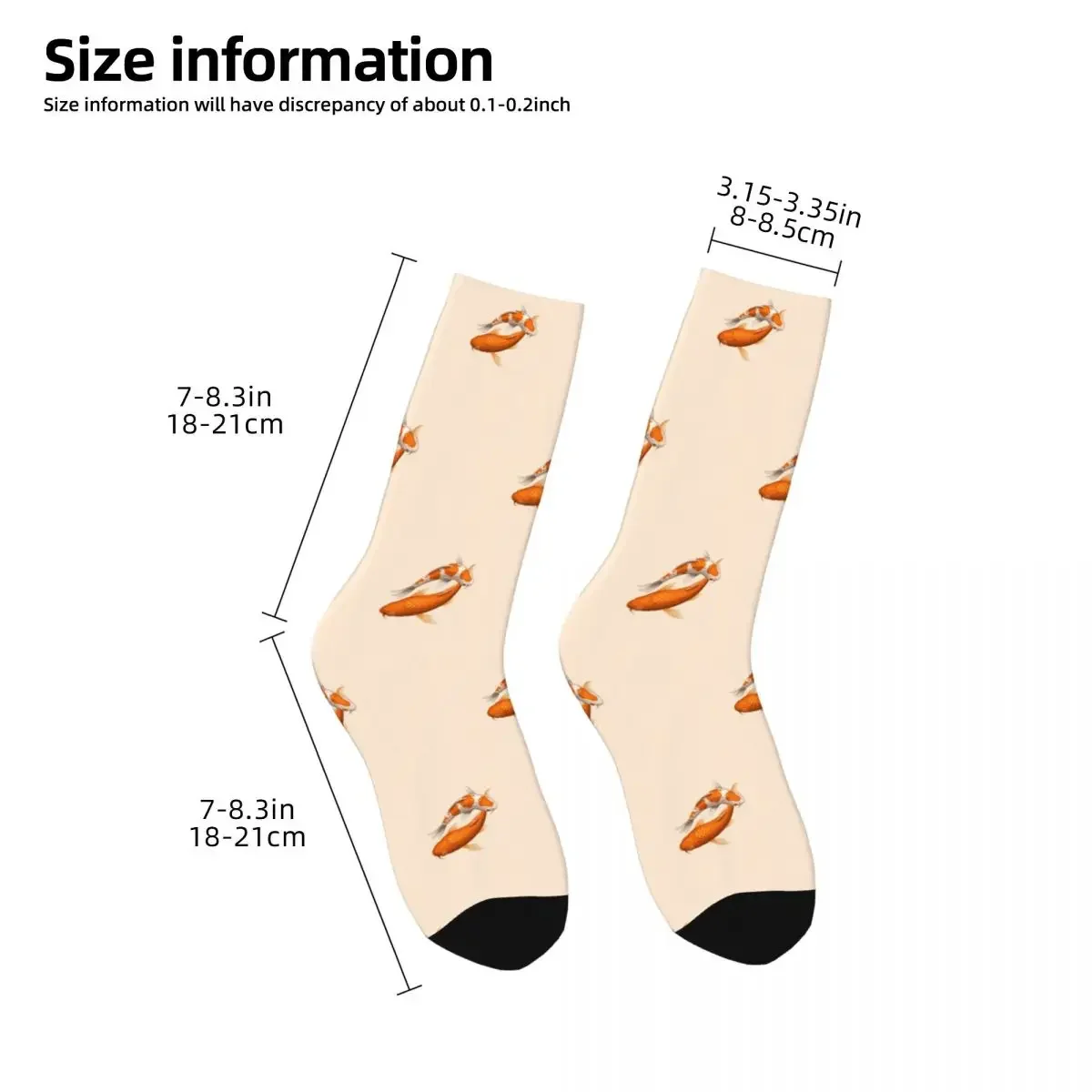 Orange And White Koi Fish Socks Harajuku Super Soft Stockings All Season Long Socks Accessories for Unisex Gifts