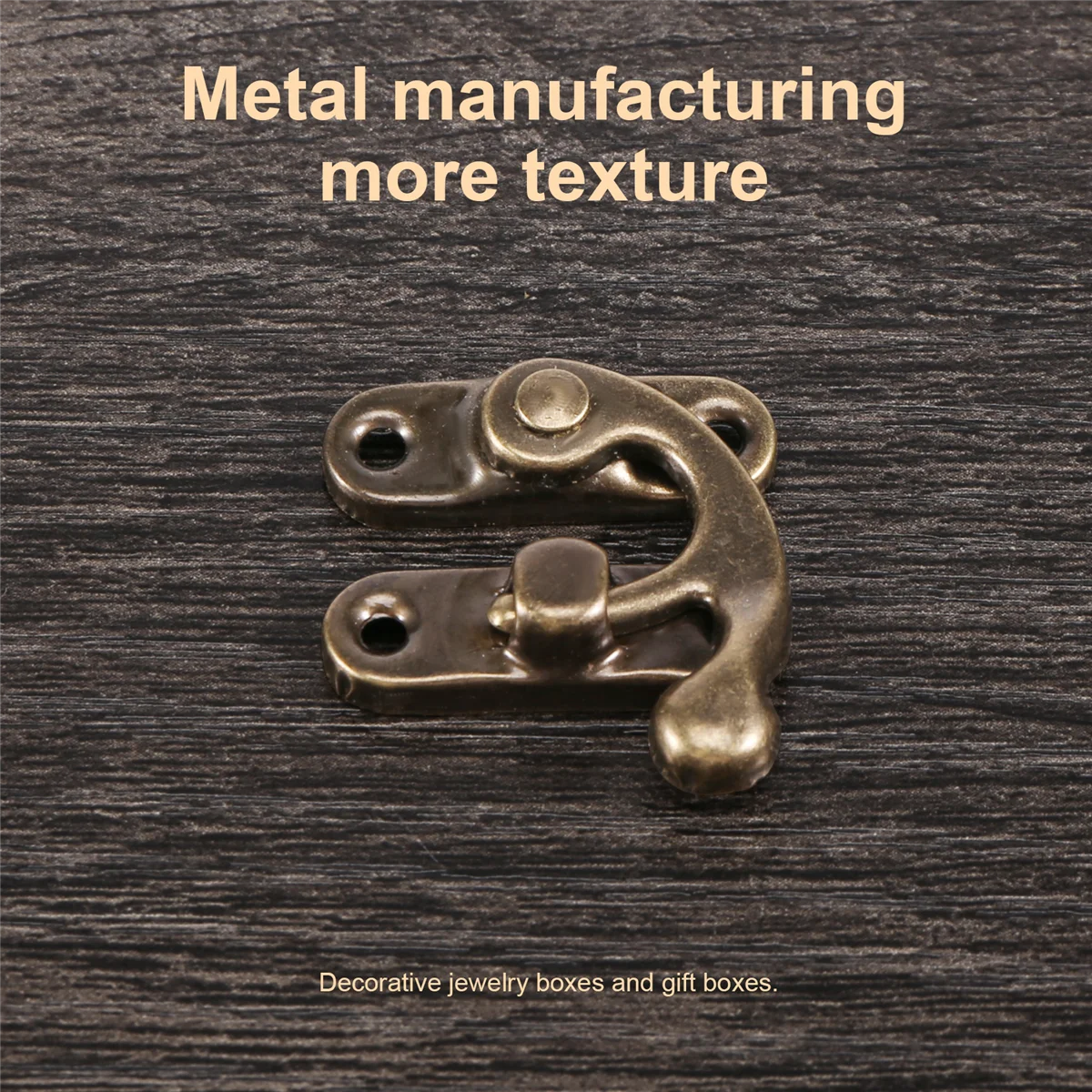 100 STKS Vintage Metalen Hardware Meubels Houten Doos Lederen Tas Hardware Decoratieve Klink Sluitingen Lock Hangslot Hasp met Schroeven HY