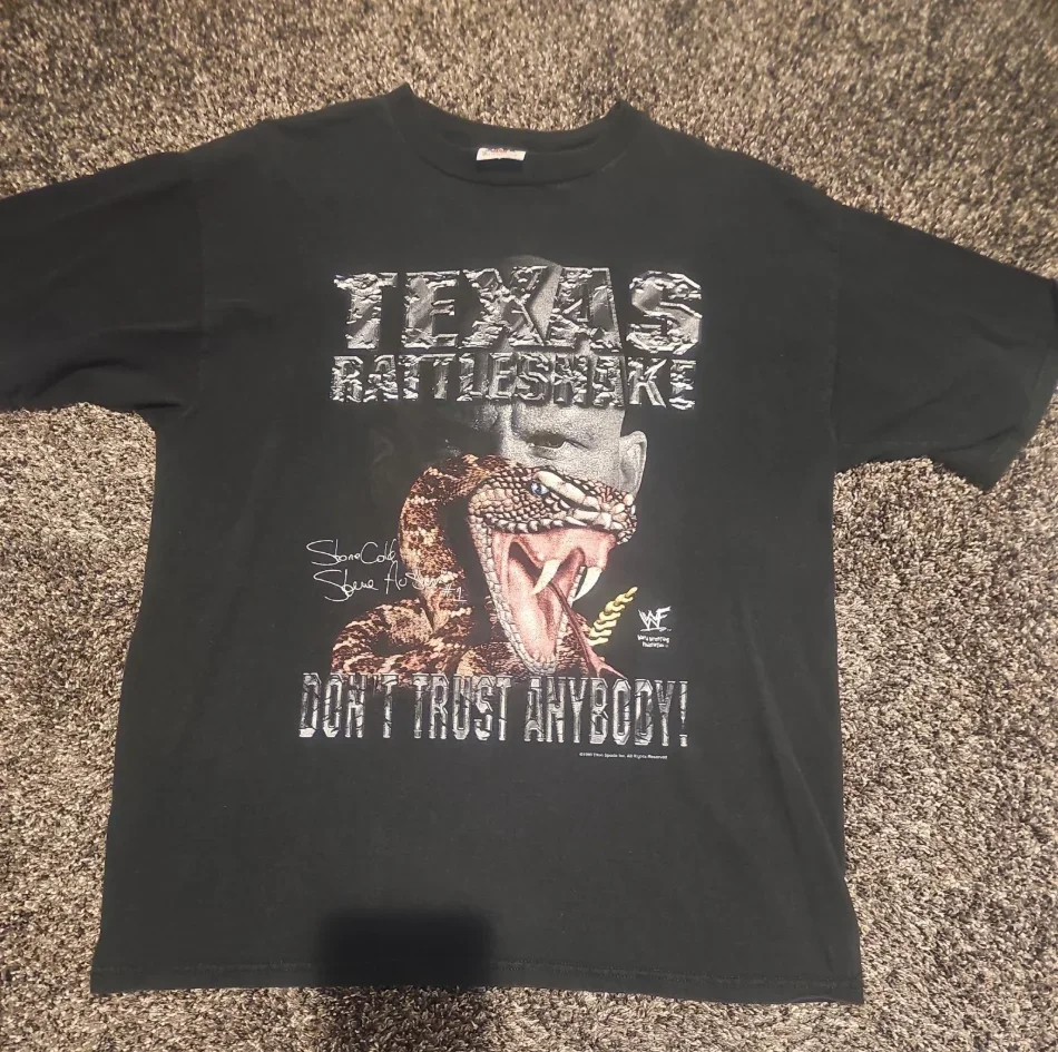 

Винтажная двухсторонняя футболка 90-х годов Stone Cold Steve Austin Texas Rattlesnake, рубашка с коротким рукавом, унисекс, для мужчин и женщин, лето