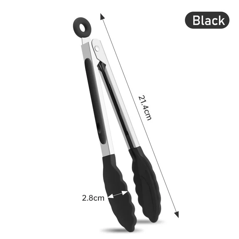 Rutschfeste 7-Zoll-Grillzange, kreative BBQ-Zange, Salat- und Brotzange, Kochzange, Servierzange, Küchenzubehör – Detail 8