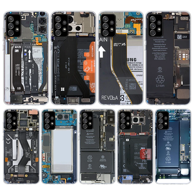 Motherboard Circuit Funny Pattern Soft Phone Case For Samsung Galaxy A14 A13 A12 A15 A54 A53 A52 A55 A34 A33 A32 A35 A24 A23 A22