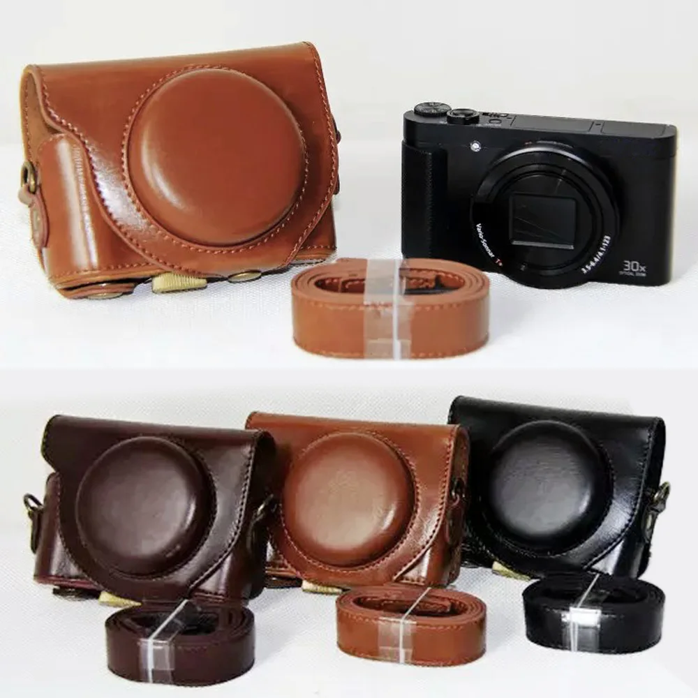 Leather camera case bag Grip Strap For Sony DSC-HX90V HX90